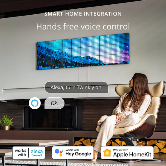 Twinkly Squares Starter Kit App-Controlled LED Wall Panels with 64 RGB (16 Million Colors) Pixels. Black. 1 Master Tile + 5 Extension Tiles. Indoor Panel Light Smart Home Lighting Decoration